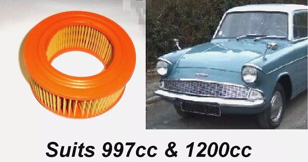AIR FILTER x1 (Ford Anglia) (105e &123e) (997cc & 1200cc) (1959- 68) 